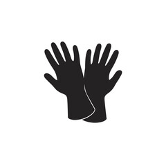 Obraz premium Black protective gloves on white background, for hygiene concepts 