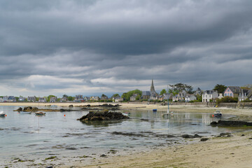 Naklejka premium Ciel d'orage à Brignogan en Bretagne
