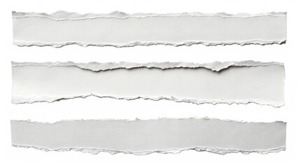 Torn White Paper Sheet with Rough Edges