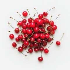 Fresh red cherries sweet summer fruit pile