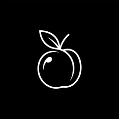 Peach Outline on Black Background