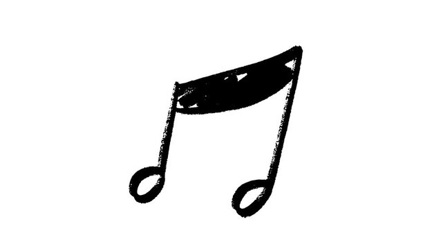 Animation of an Music Instrumental Music Notes Handdrawn
