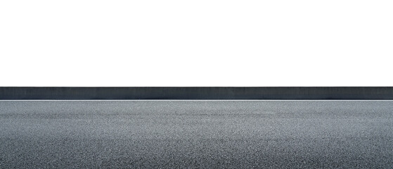 Empty asphalt road surface with transparent background
