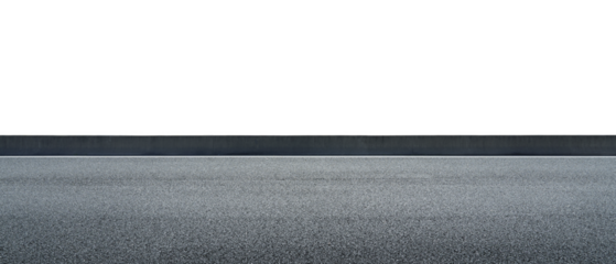 Empty asphalt road surface with transparent background
