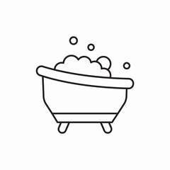 Bathtub bathroom cleaning service icon vector sign