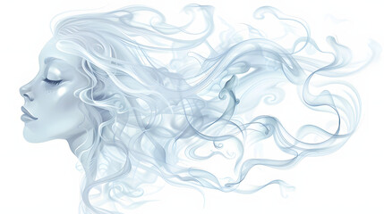 rising smoke trail vertical soft curls vector