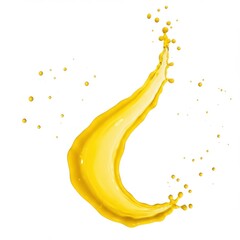 Dynamic splash of yellow liquid isolated on white