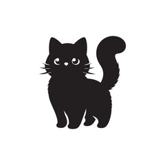**"Stylish Cat Vector Silhouette: Graceful Feline Design Featuring Curved Tail, Alert Ears, and Sitting Pose in Clean, Minimalist Style for Crafts, Prints, and Digital Art"**
