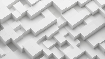 Grid of wave offset white squares or boxes geometry background wallpaper banner, flat lay (7r)