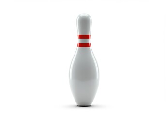Single bowling pin isolated on white background
