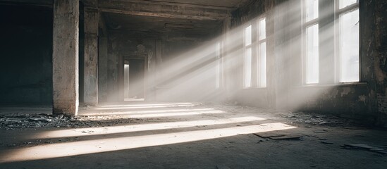 Sunlit Rays In An Abandoned Industrial Building