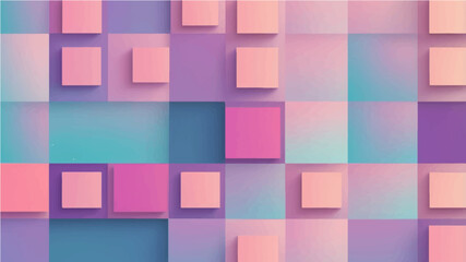 Abstract colorful geometric mosaic pattern with seamless square tiles