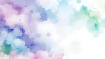 Abstract watercolor painting with pastel colors blending together in a dreamy and soft composition isolated with white background