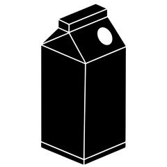 milk carton icon on white background 