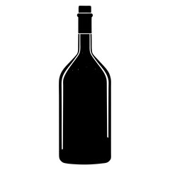 bottle of wine with cork on white background  