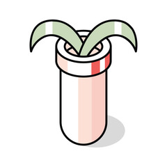 An editable isometric style icon of plant test