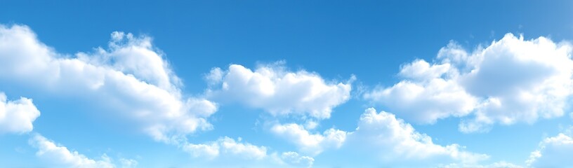 Fluffy Clouds Against A Vibrant Blue Sky
