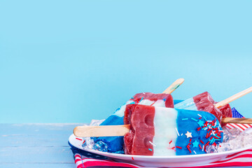 Patriotic USA Ice cream popsicles