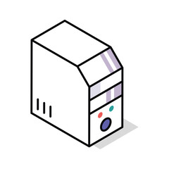 Ready to use isometric icon of processing unit