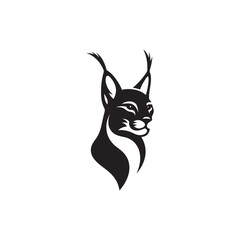 **"Striking Caracal Vector Silhouette: Wild Feline Design Featuring Tufted Ears, Sleek Body, and Alert Stance in Clean, Minimalist Style for Crafts and Digital Artwork"**
