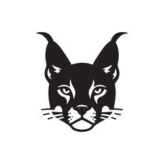 **"Striking Caracal Vector Silhouette: Wild Feline Design Featuring Tufted Ears, Sleek Body, and Alert Stance in Clean, Minimalist Style for Crafts and Digital Artwork"**
