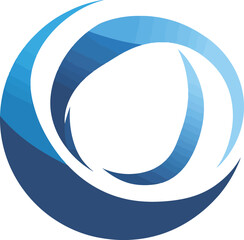 Abstract blue circle logo design vector illustration for company corporate brand identity