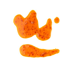 Nuoc Cham Orange Sauce Isolated, Red Asian Jelly Dip Smear, Hot Pepper Vietnamese Sauce