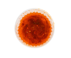 Nuoc Cham Orange Sauce Isolated, Red Asian Jelly Dip Smear, Hot Pepper Vietnamese Sauce