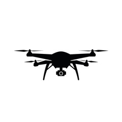 Drone Silhouette with Camera for Surveillance
