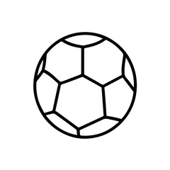 Fototapeta premium Black Icon of Soccer Ball on White Background for Sports Blogs, Athletic Websites, Youth Soccer Programs, and Graphic Design Projects