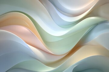 Obraz premium Pastel-coloured waves with an abstract and surreal appearance have been generated using AI