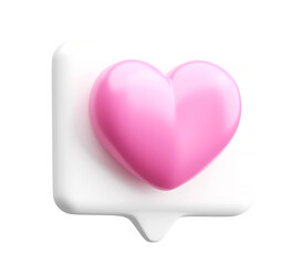 Pink Heart Chat Bubble Square