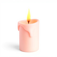 3D Candle in Soft Plastic Style.