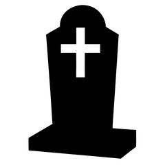 Obraz premium gravestone with cross on white background .svg