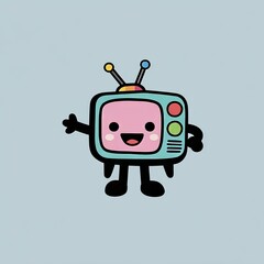 This modern illustration showcases a character that embodies a retro groovy style, influenced by psychedelic cartoons on TV