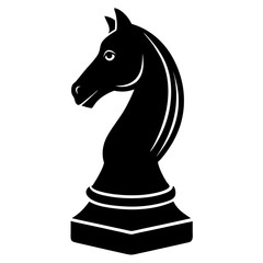 chess knight piece on white background .svg