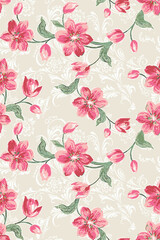  vintage seamless floral illustrator artwork
