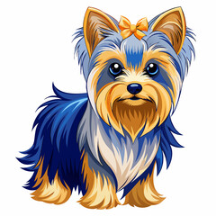 Elegant Yorkshire Terrier Vector Art – Cute Puppy Portrait