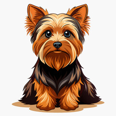 Digital Yorkie Puppy Illustration – Toy Dog Vector Art