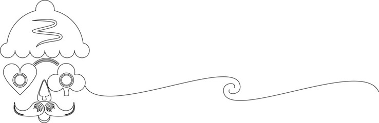 line art hat illustration for father's day