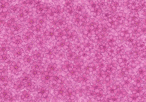 シームレスな芝桜の背景素材