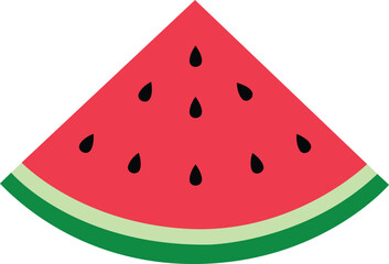 Red watermelon slice vector isolated on transparent background