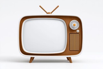 Retro tv set digitally illustrated in png format on a completely transparent background