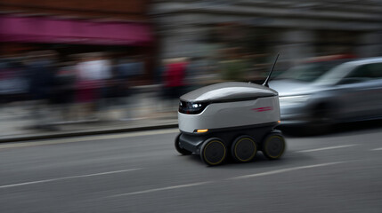 An automated delivery robot.