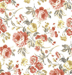 art vintage abstract floral pattern light colors