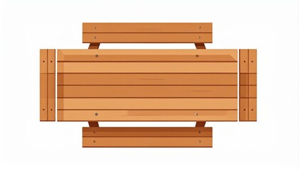Wooden Picnic Table Top View