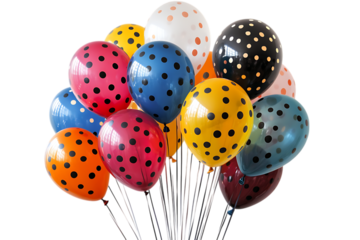 Colorful polka dot balloons bunch