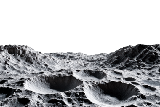 Detailed lunar landscape featuring craters and rugged terrain