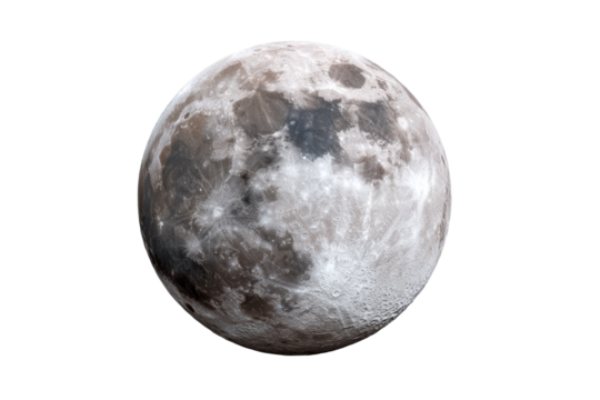 Full moon with detailed surface features and craters during night sky