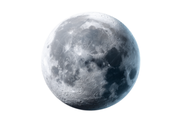 Full moon with detailed surface features in night sky